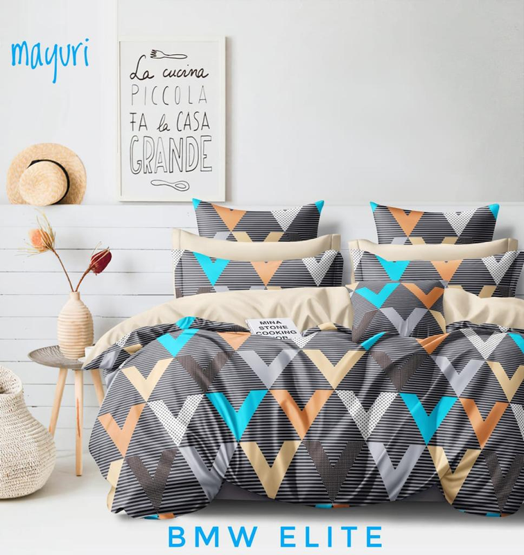 BMW Polycotton Printed Double Bedsheet with two pillow cover ( 90"X100")