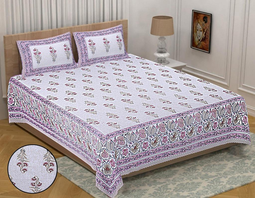 Bedsheets King Size with Pillow Covers (Pastels 006)